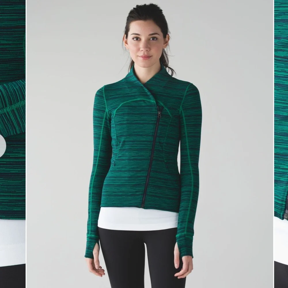 Lululemon Precision Jacket in Cyber Jungle Hero Blue Sz 6